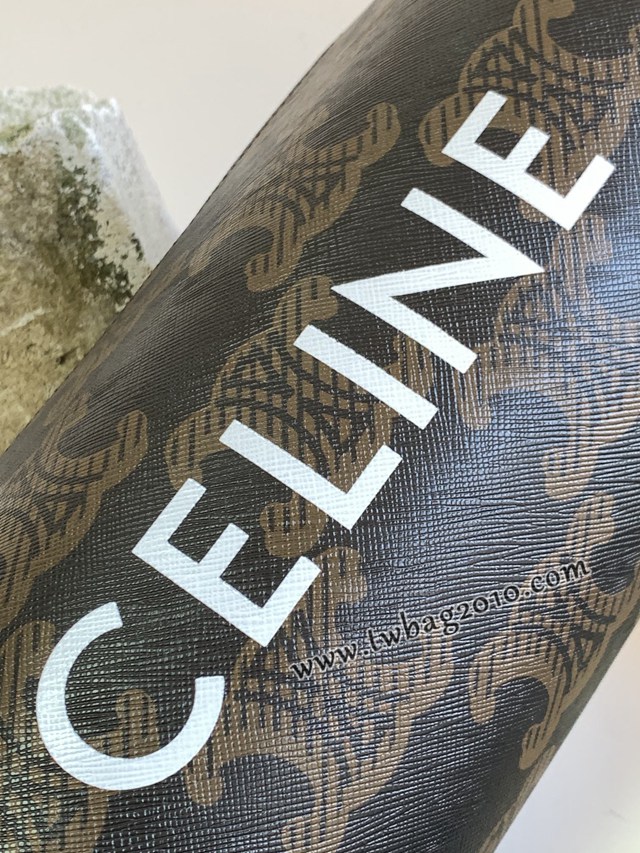 Celine專櫃2023新款經典老花斜挎肩背圓筒包 賽琳標誌印花圓筒包 sldj2351